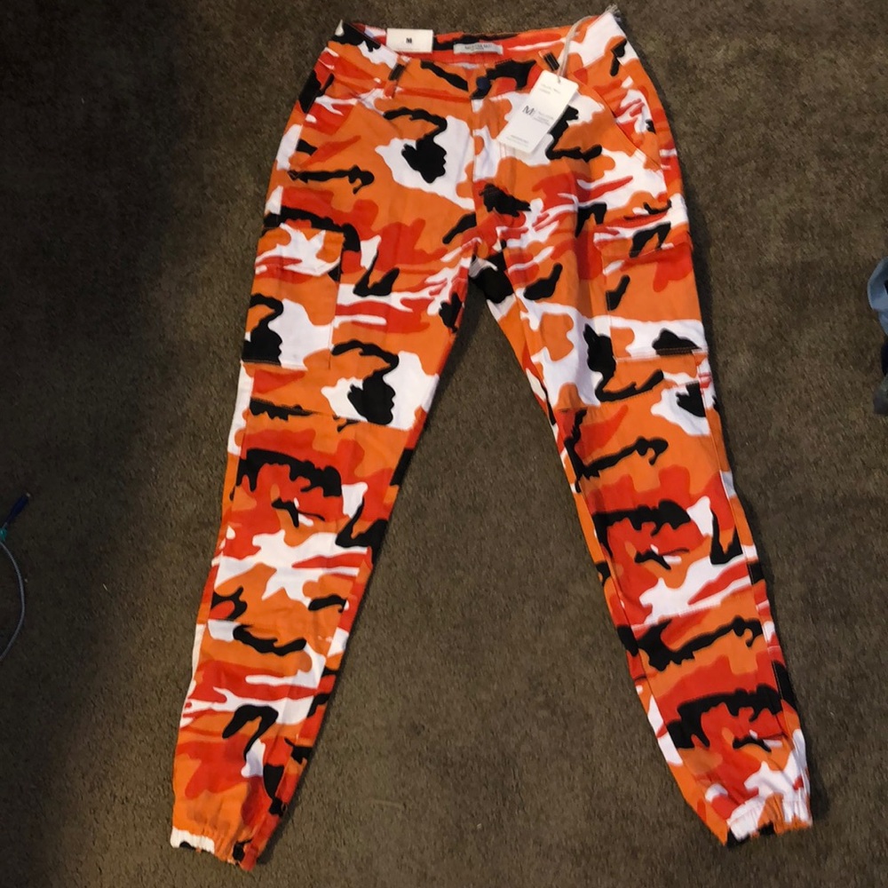 neon Orange camp cargo pants